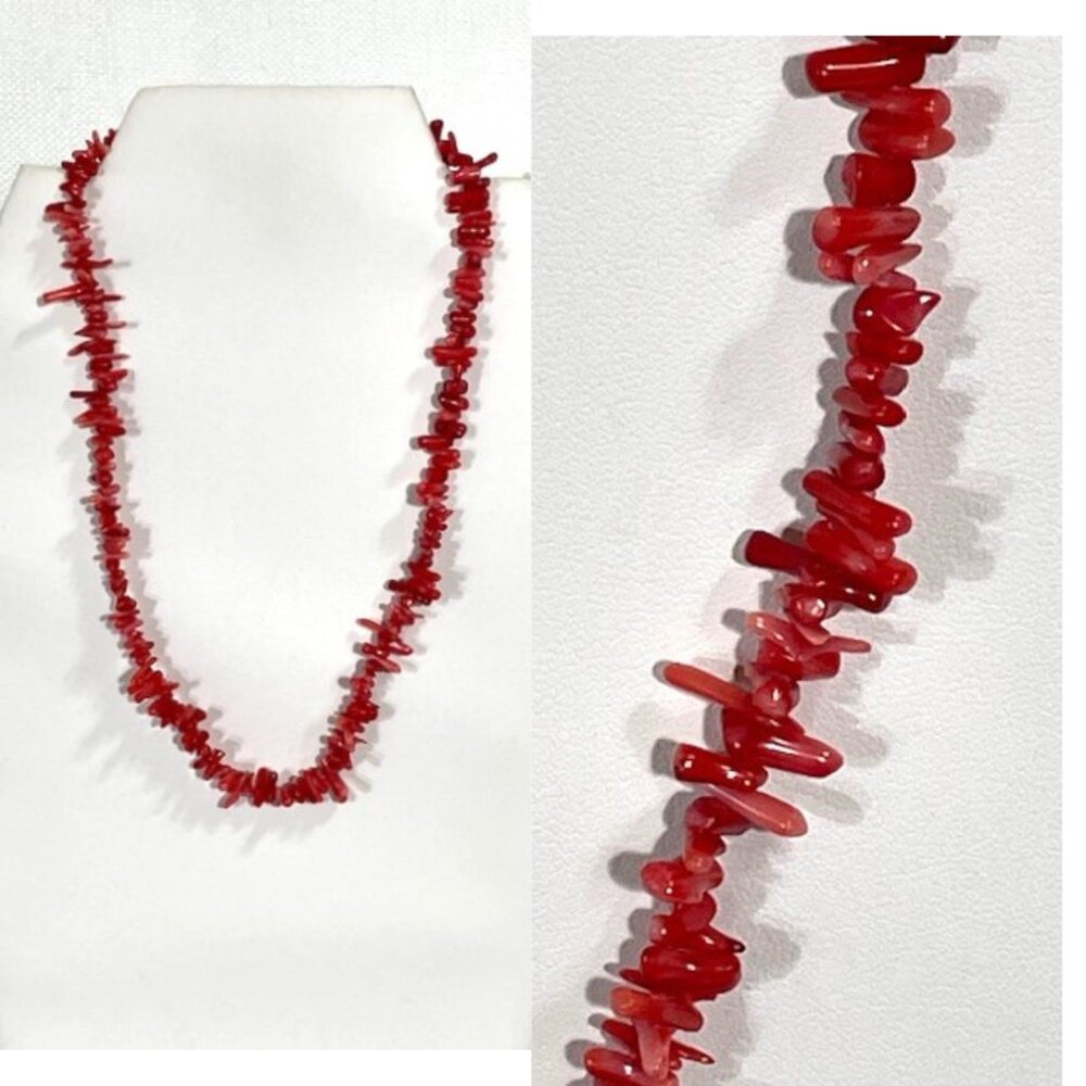Branch coral and alpaca silver necklace